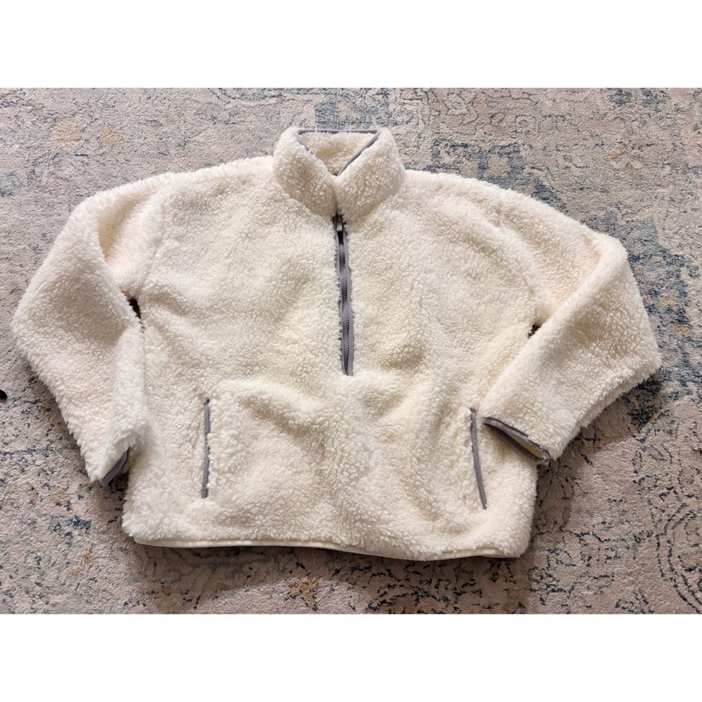 summersalt Cream Sherpa Half-Zip Pullover
